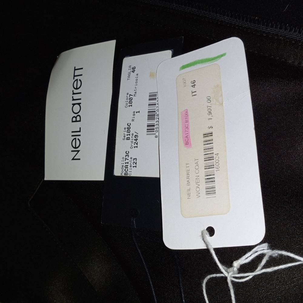 Neil Barrett Satin and wool coat